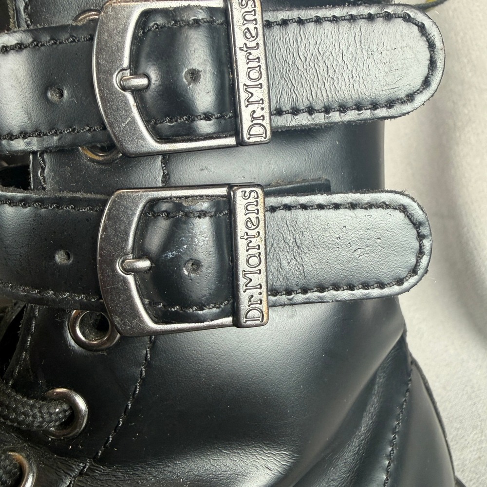Discontinued Dr. Martens 1460 Double Buckle Smooth Leather Boots W6 M5 ALT Y2K - Picture 6 of 16